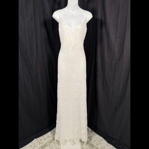 Lulu's Blissful Ever After White Lace Ruched Sleeveless Maxi Dress Size 1X